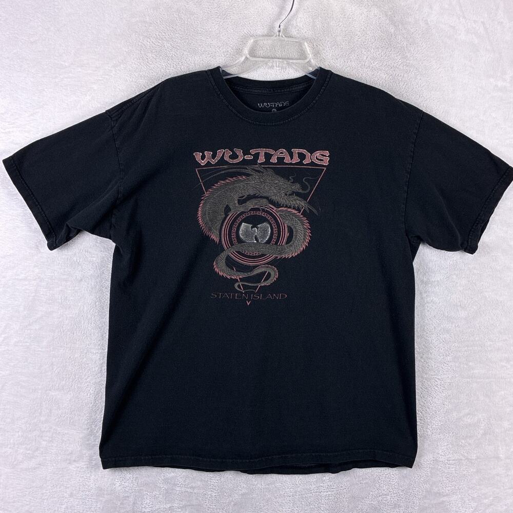 VTG Wu-Tang Clan Tshirt Mens XL Black Staten Island Gold Dragon Hip Hop Y2K